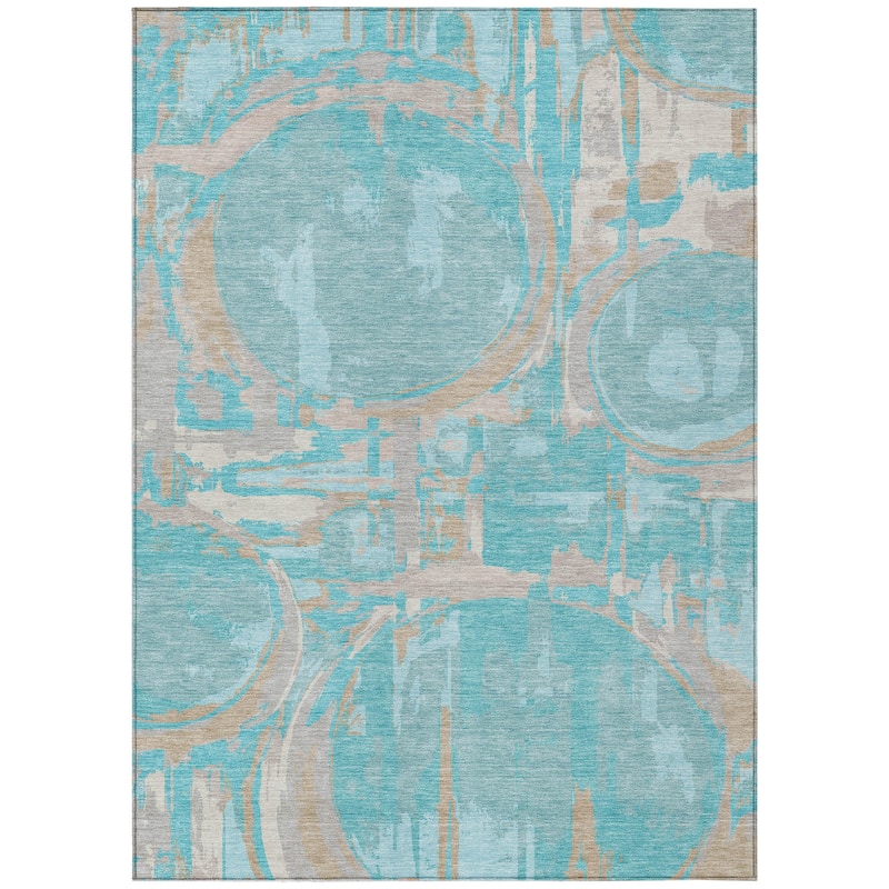 Machine Washable Indoor/ Outdoor Chantille Contemporary Abstract Rug