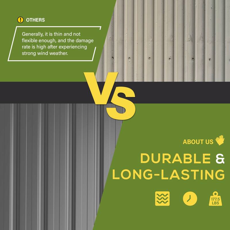 AECOJOY Outdoor Metal Storage Shed with Lockable Door