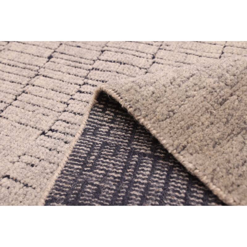 ECARPETGALLERY Hand-knotted Tangier Light Grey Wool Rug - 5'1 x 8'3