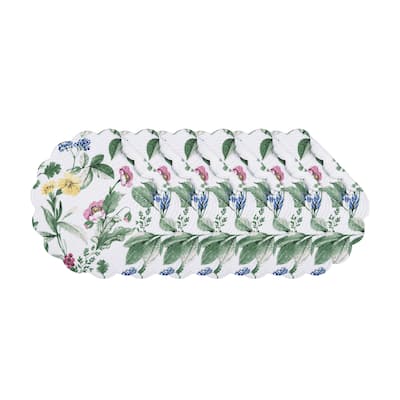 Marcy Blooms Round Quilted Placemat Set 6
