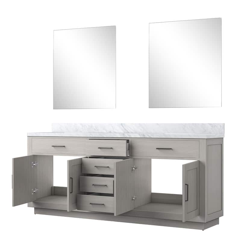 Abbey Bath Vanity with Carrara Marble Top, Sink and Mirror