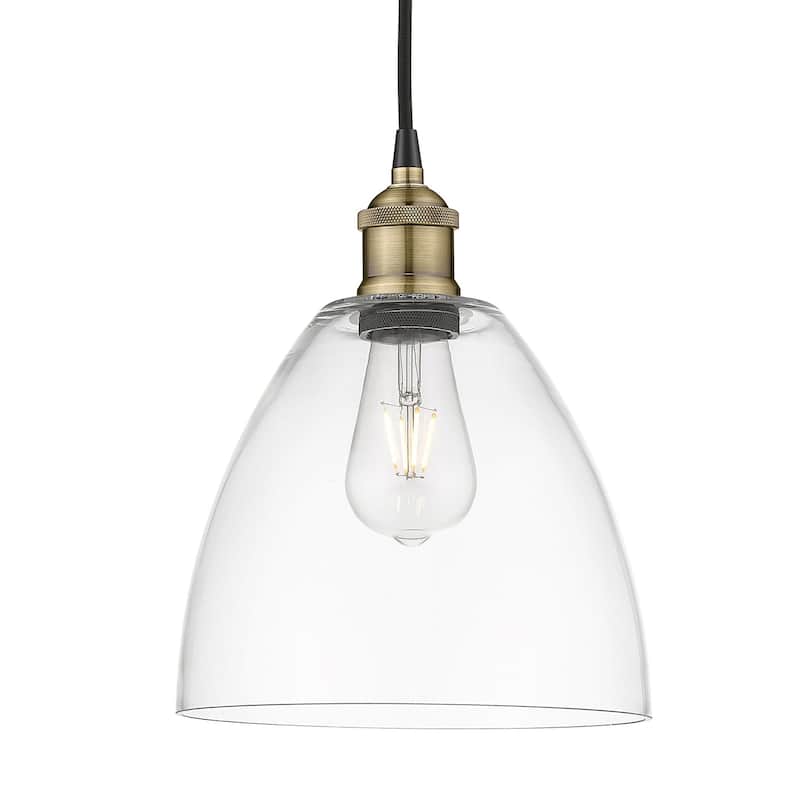 Innovations Lighting 616-1P-12-9 Edison Dome Pendant Edison Dome 9" - Black Antique Brass / Clear