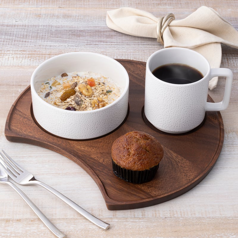Noritake Kona Wood Crescent Serving Tray, 13"