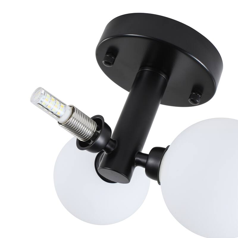 3-Light Glass Semi Flush Mount