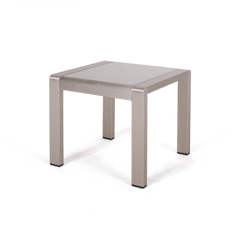 Cape Coral Outdoor 2 Seater Aluminum Club Chair and Table Set by Christopher Knight Home
