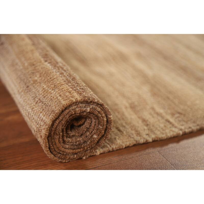 Earth Tone Kilim Modern Area Rug Reversible Flat-weave Wool Carpet - 4'11"x 6'8"
