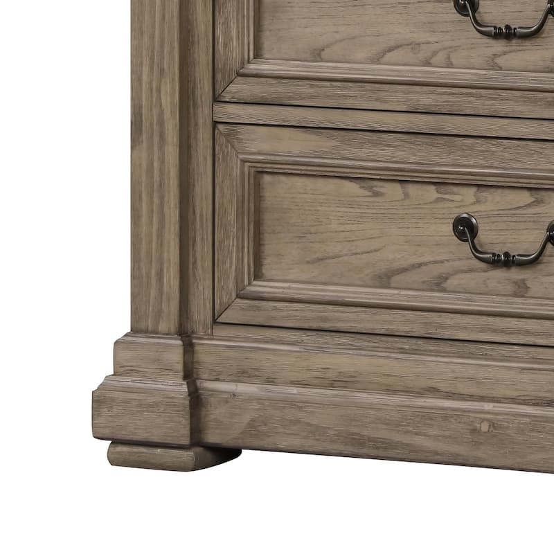 Furniture of America Wacine Weathered Grey Solid Wood 5-Drawer Chest