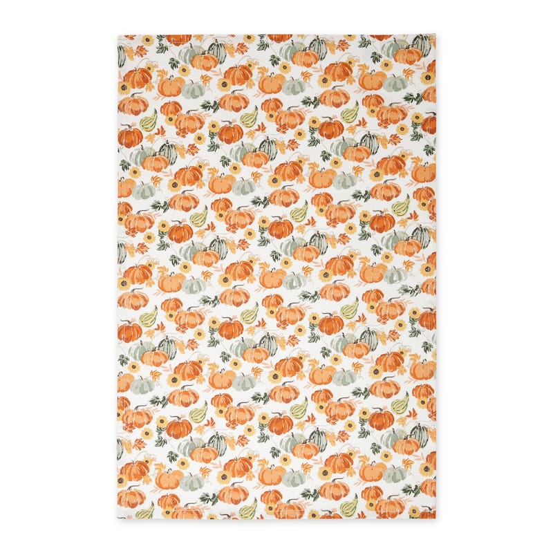 Autumn Pumpkins Printed Dishtowel (Set of 2)