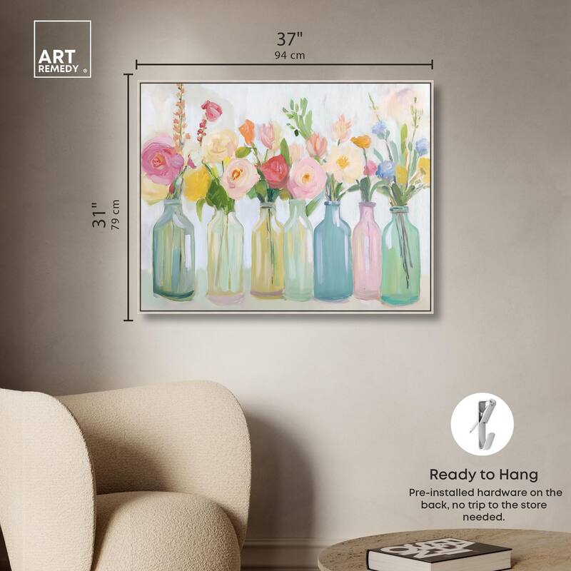 Bottled Blooms Canvas by Art Remedy