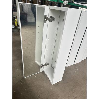 30x10 inch White Medicine Cabinet With Storage Aluminum Bathroom Medicine Cabinets Mirror Adjustable Glass Shelves Left Open
