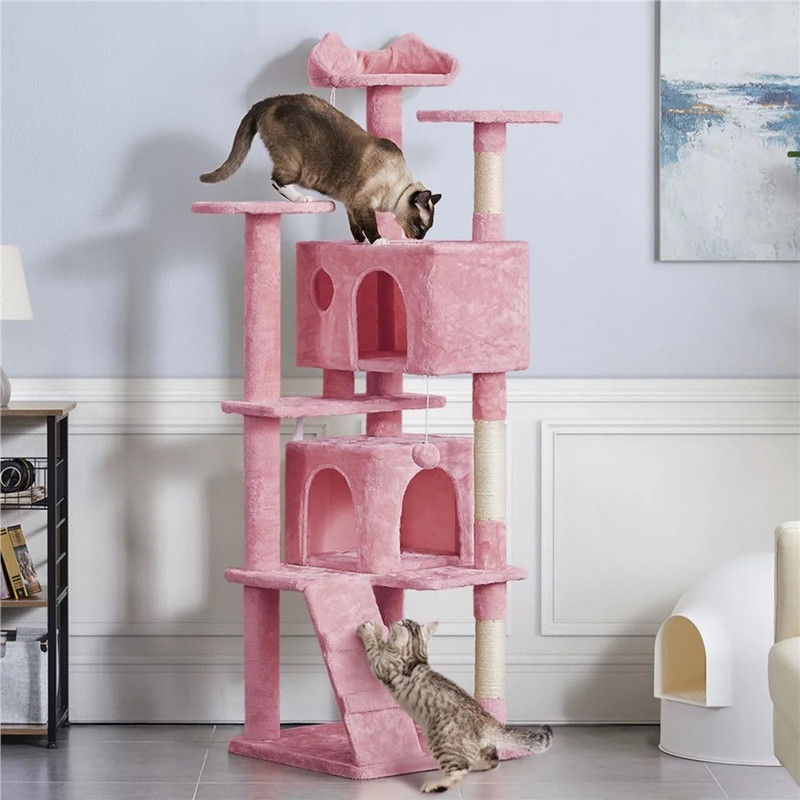Pink cat scratching post top