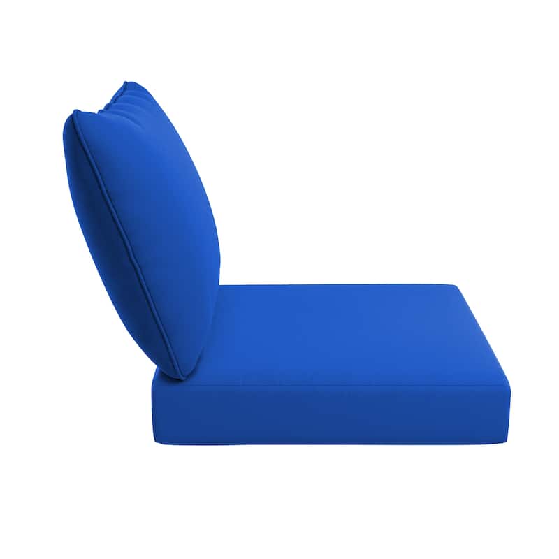 California Umbrella Outdoor Deep Seat Cushion Set, 24" x 48", Sunbrella Fabric, Densified Fiber Fill