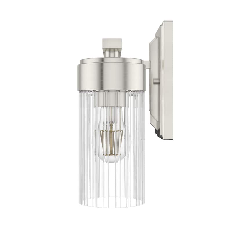 Hunter Gatz Ribbed Glass Vanity Wall Light - Bathroom - Glam, Fluted Glass - Damp Rated!