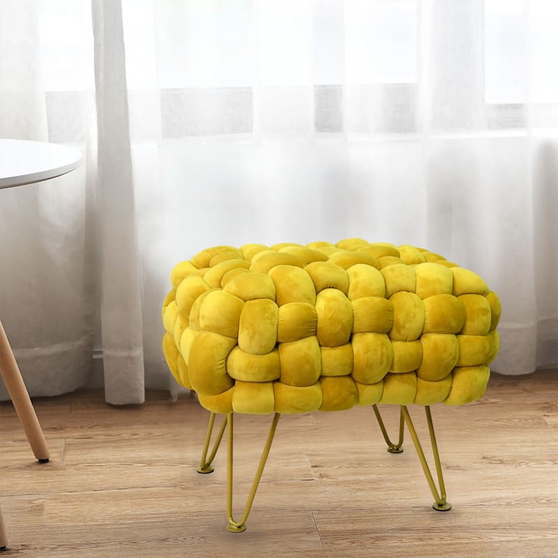 Velvet Pouf Stool 27"x20"x20"