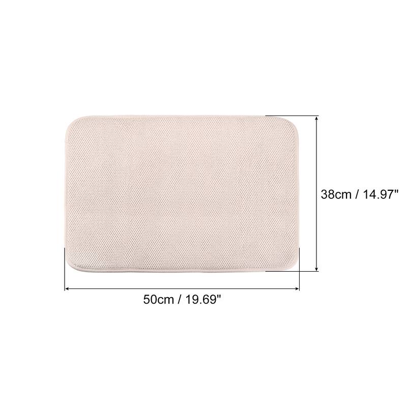 Dish Drying Mat, 19.69" x 14.97" Microfiber Ultra Absorbent Drying Pad - Beige