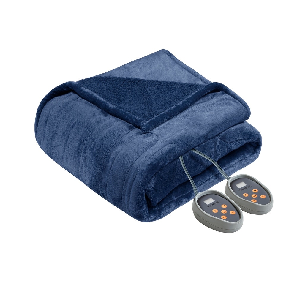 Beautyrest Solid Microlight to Berber Heated Blanket