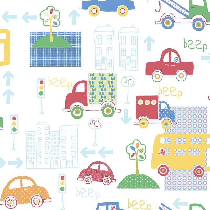 Galerie Wallcoverings Just 4 Kids 2 City Traffic Non-woven Matte Wallpaper Roll