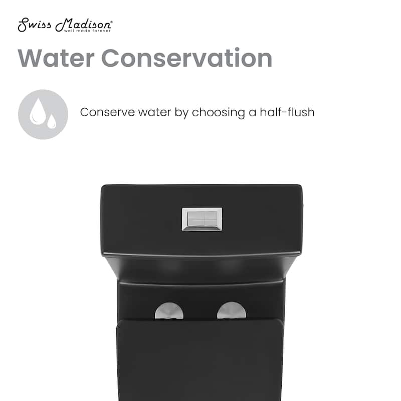 Antibes One Piece Elongated Dual Flush Toilet With 0.95/1.26 Gpf In Matte Black - 27.4" x 16.15" 16.05"