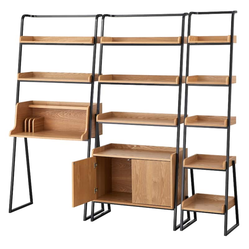 Lifestorey Estanier Large Ladder Shelf with Cabinet