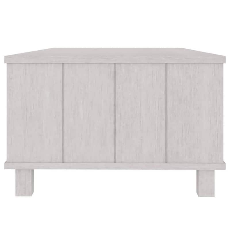 Coffee Table, Rectangular, Storage Drawer, White Solid Pine Wood
