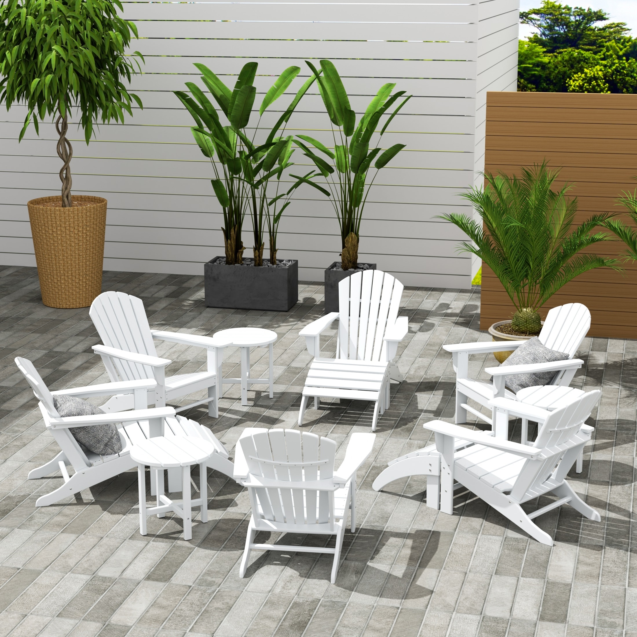 Altura 12-Piece Poly All Weather Adirondack Chair With Ottoman And Side Table