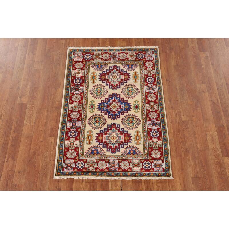 Kazak Oriental Accent Rug Handmade Bedroom / Foyer Wool Carpet - 2'9" x 3'11"