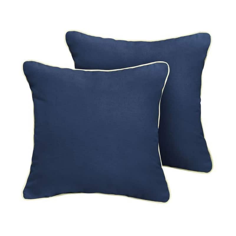 Sunbrella Canvas Navy/ Canvas Natural Indoor/ Outdoor Pillow Set
