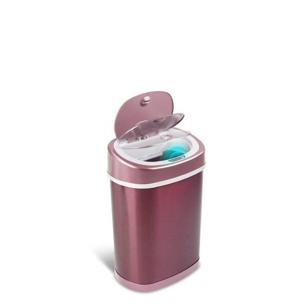 Nine Stars 13.2-Gal. Stainless Steel Open Top Trash Can - Red