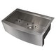 preview thumbnail 2 of 11, ZLINE 33 in. Moritz Farmhouse Apron Single Bowl Satin Steel Kitchen Sink with Bottom Grid