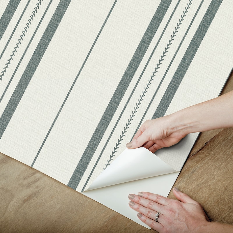 NuWallpaper Brownstone Boys Townhouse Stripe Dusk Peel and Stick Wallpaper - N/A