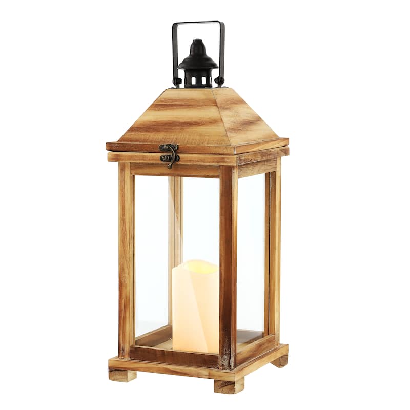 SAFAVIEH Lighting Elida Outdoor Lantern - 7"W x 7"D x 18"H