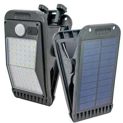 Solar Clip On 72 LED Outdoor Lights Motion Sensor Spotlight Flood Lights 4 Modes - Black