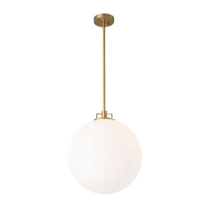 Mininalist 1-Light Single Glass Frosted Globe Pendant - 15.7in