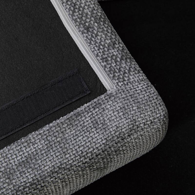 46"W Modern Chenille Storage Ottoman