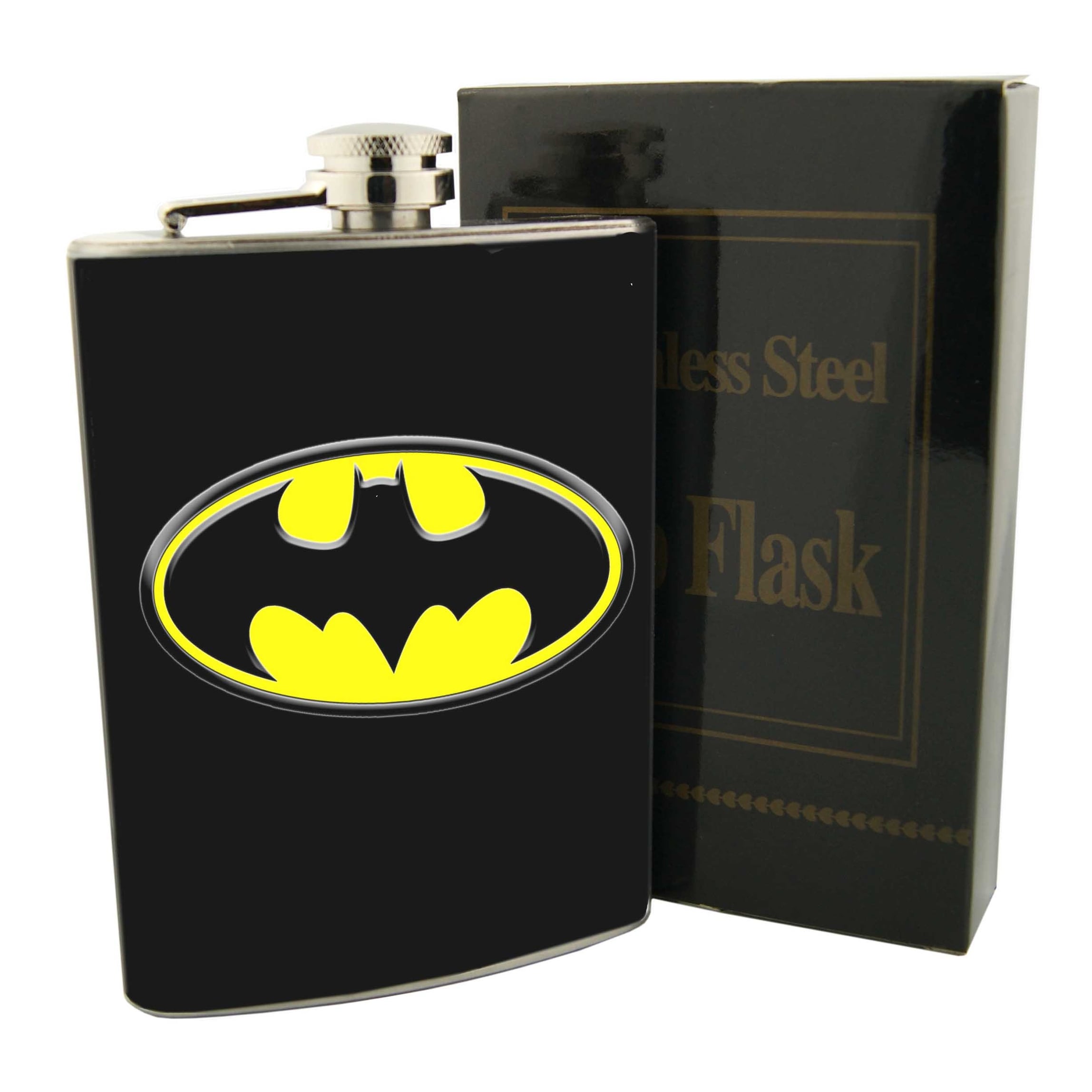 Batman Superhero Hip Flask Stainless Steel 8oz DC Comics Liquor Whiskey  Vodka - Overstock - 23145877
