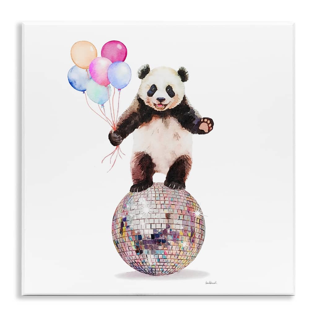 Stupell Panda & Balloons Disco Wall Plaque Art Design By Amanda Greenwood