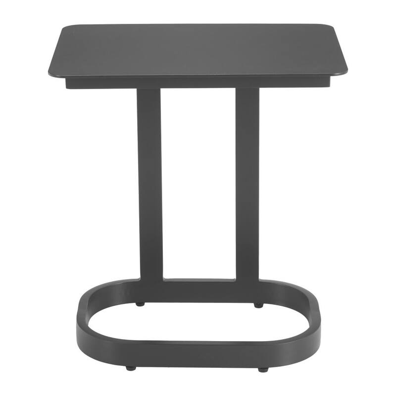 22" Black Aluminum Outdoor Side Table