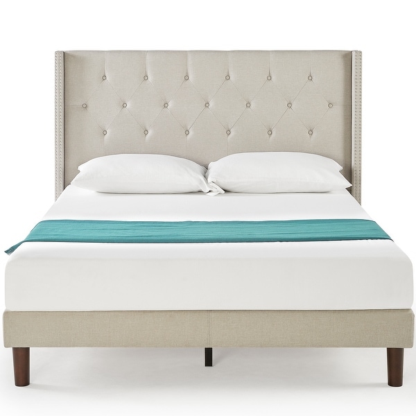 Priage by ZINUS Light Grey Upholstered Platform Bed Frame. Opens flyout.