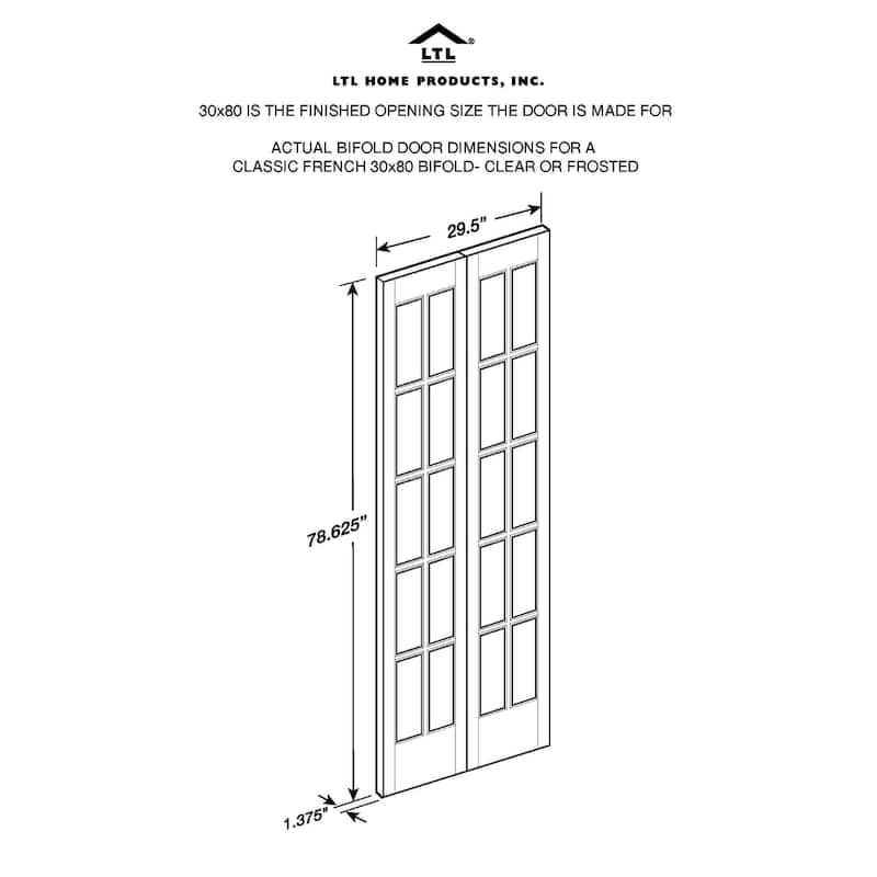 Pinecroft Classic French Glass Unfinished Pine 30-inch Bifold Door