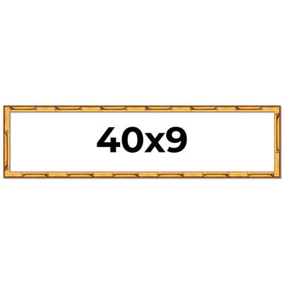 40x9 Frame Gold Bamboo Picture Frame Modern Photo Frame Includes UV Acrylic Shatter Guard Front Acid Free Foam Backing Board