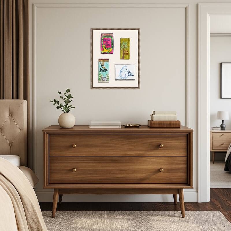 Pearl Divers Matchbooks by Nola James Framed Canvas Wall Art Print