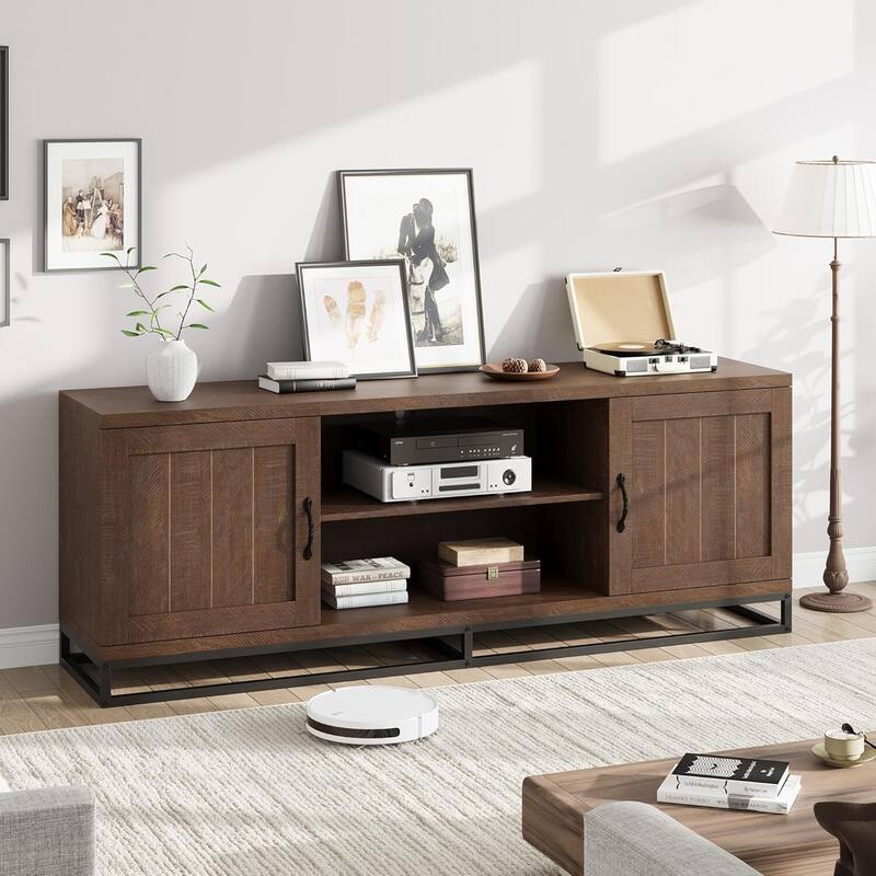 Farmhouse Entertainment Center TV Stand for Living Room Bedroom
