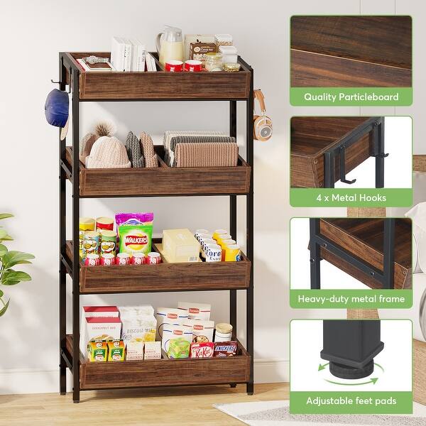 VOPEAK 4 Tier Retail Snack Display Stand, Metal Retail Display