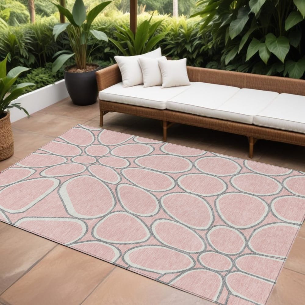 HomeRoots Abstract Transitional Rectangle Outdoor Rug