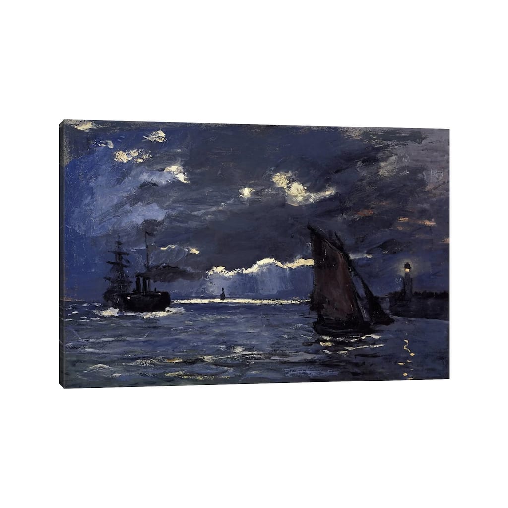 iCanvas "A Seascape, Shipping by Moonlight" by Claude Monet Canvas Print