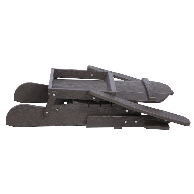 Hurley Folding Poly Adirondack Chair with Pull-out Ottoman (Set of 2)