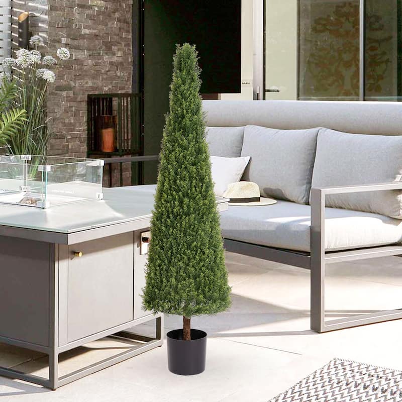 GDFStudio - Thalor Conical Topiary Tree Artificial Cedar UV Resistant Faux Evergreen Shrub