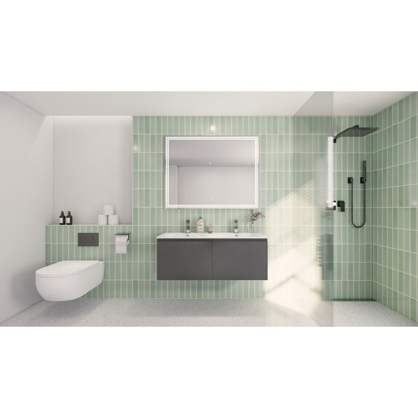 Aipo 48" Single Sink Wall Mounted Vanity with Reinforced Acrylic Sink. Opens flyout.