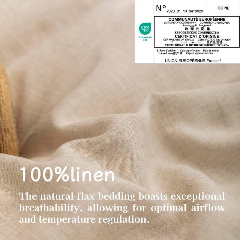 100% Pure Linen Duvet Cover Set King Size 104X90Inch 3pcs (1 Duvet Cover,2 Pillowcases) for All Season with Button Closure