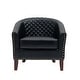 preview thumbnail 56 of 90, Axia Barrel PU Leather Accent Chair with Nailhead Trim